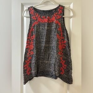 Embroidered Sleeveless Top